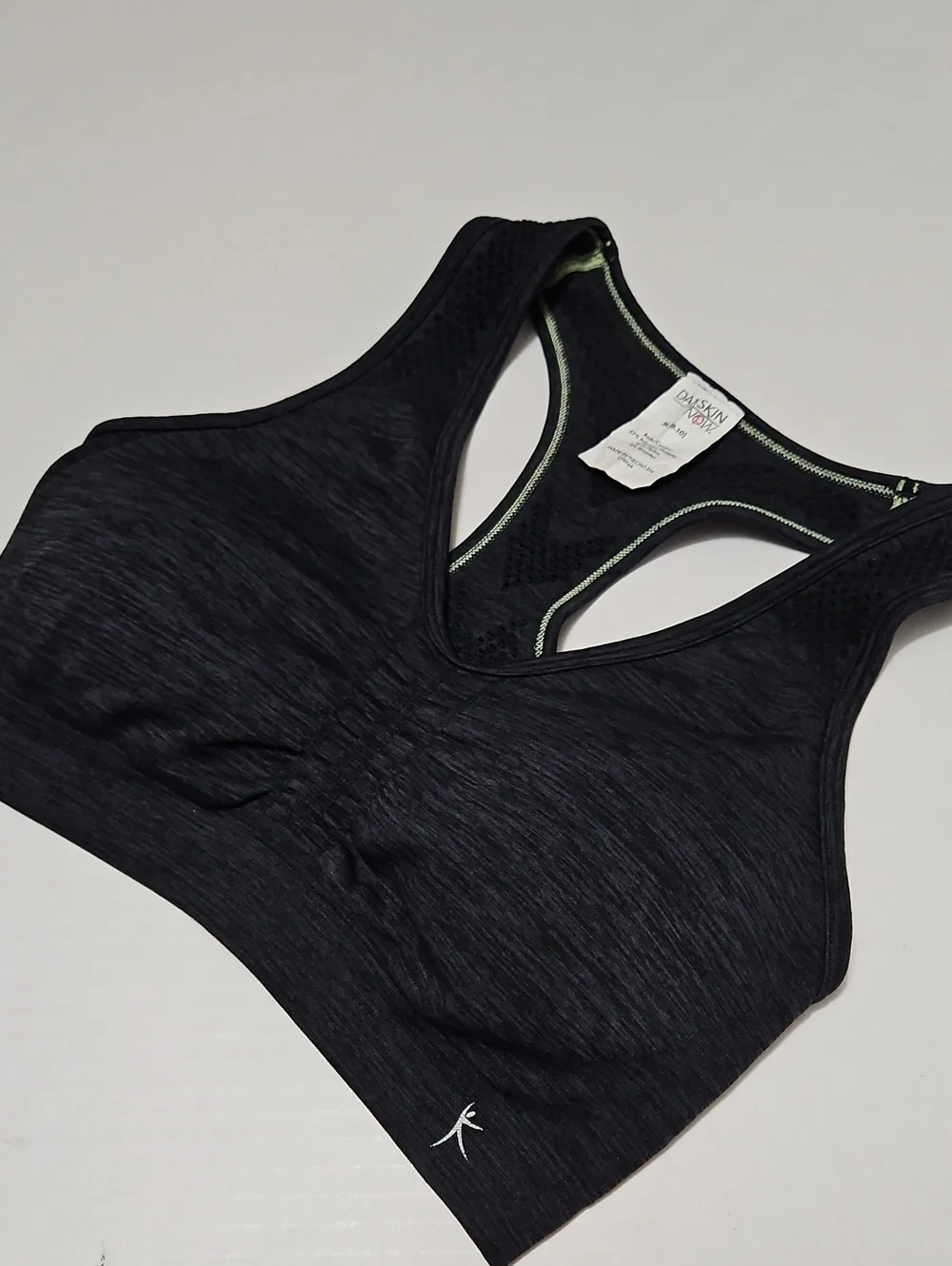 Danskin Now Black Heather Racerback Support Sports Bra Size M